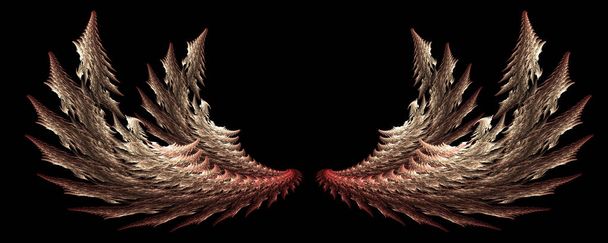 Devil wings creature on black background - Photo, Image
