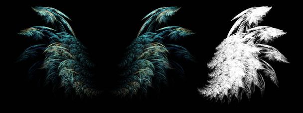Abstrakte Flügel uralter mystischer Vögel mit Schnappmaske - Foto, Bild