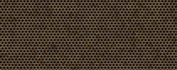 3d matériau rouillé hexagone grill - Photo, image