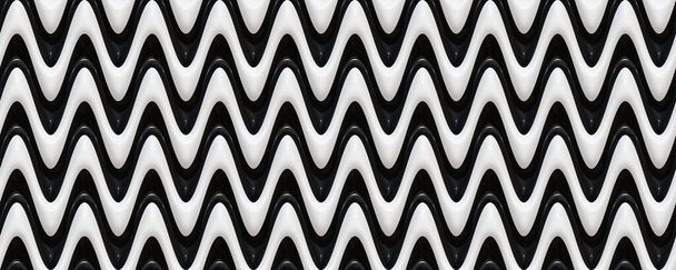 padrão ondulado sem costura preto e branco
  - Foto, Imagem