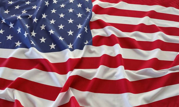 Κλείσιμο της κυματισμένης αμερικανικής σημαίας - Φωτογραφία, εικόνα