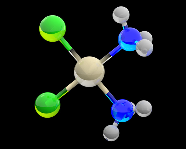 3d glass render of cisplantin molecule  - Photo, Image