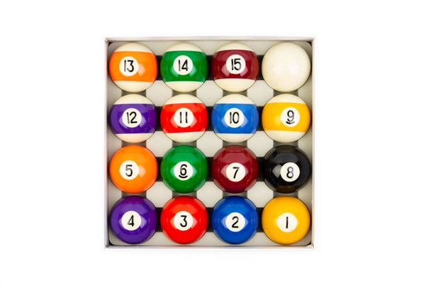 набор бильярдных шаров, набор бильярдных шаров для бильярда - Фото, изображение