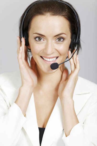 Woman with headset. - Photo, Image