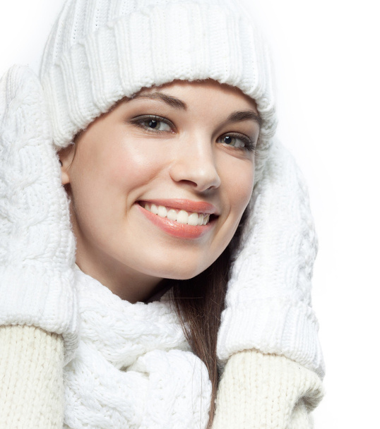 Smiling woman in warm clothing - Zdjęcie, obraz