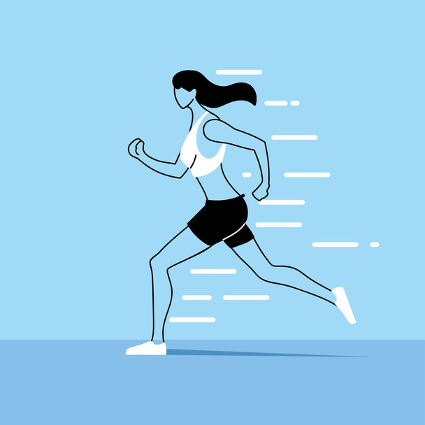 Γυναίκα avatar τρέχει διανυσματικό σχεδιασμό - Διάνυσμα, εικόνα