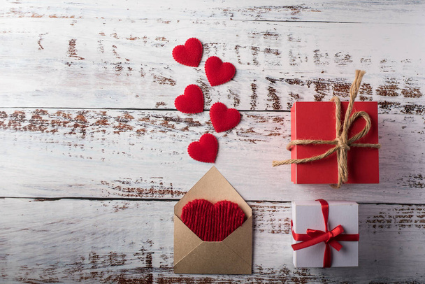 Blank Letter on wood background, valentine's day concept - Photo, Image