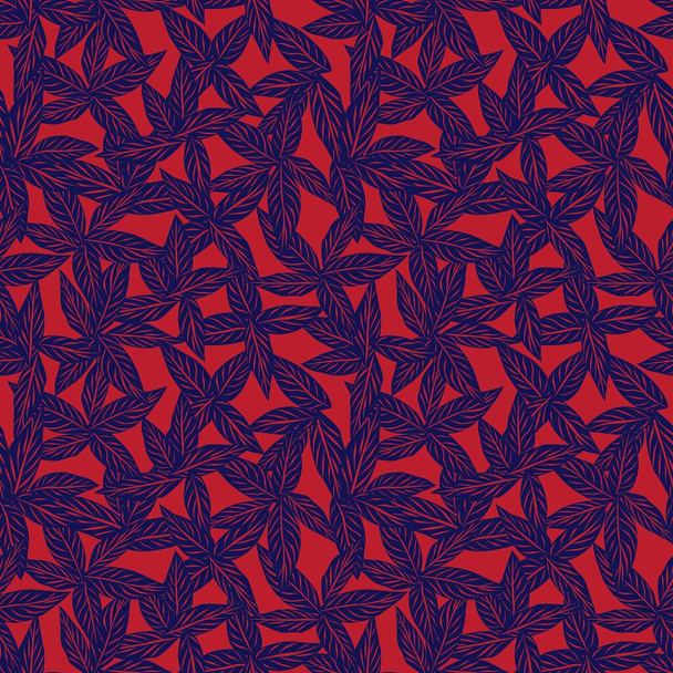 Красный морской тропический лист ботанический бесшовный фон шаблона подходит для модных принтов, графики, фона и ремесел
 - Вектор,изображение