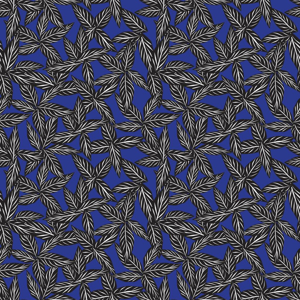 Синий цвет Leaf ботанический безморщинистый фон, подходящий для модных принтов, графики, фоновых изображений и крафтов - Вектор,изображение