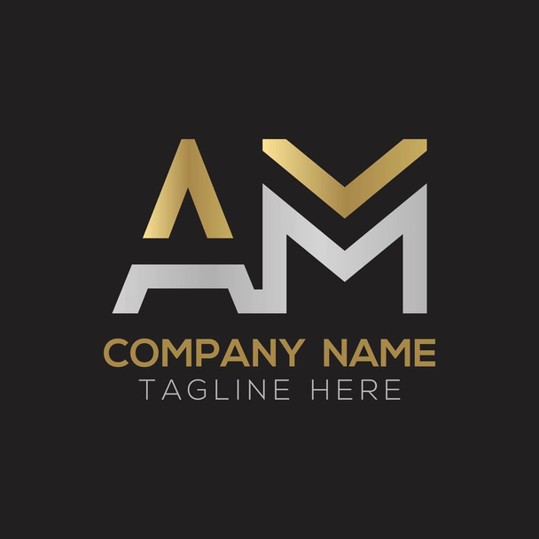 Lettera iniziale AM Logo Design Modern Business Typography Vector Template. Creative Linked Letter AM Logo Design - Vettoriali, immagini