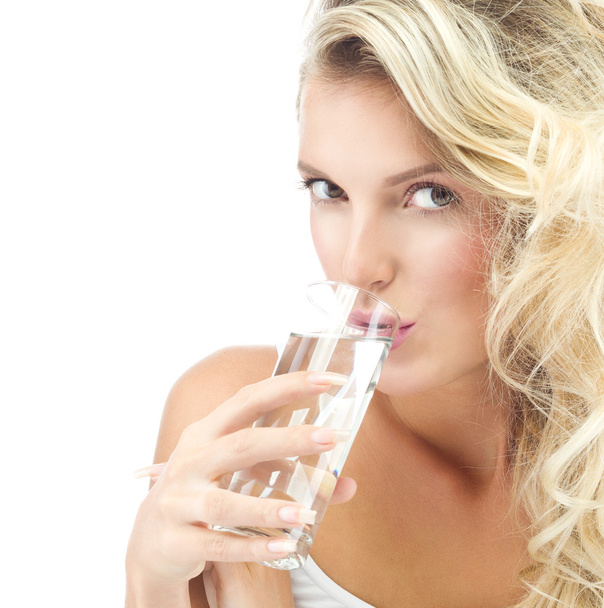 Woman drinking water - Fotó, kép