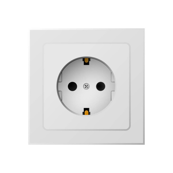 White Power Socket flat icon. Vector Illustration. - Vector, Image