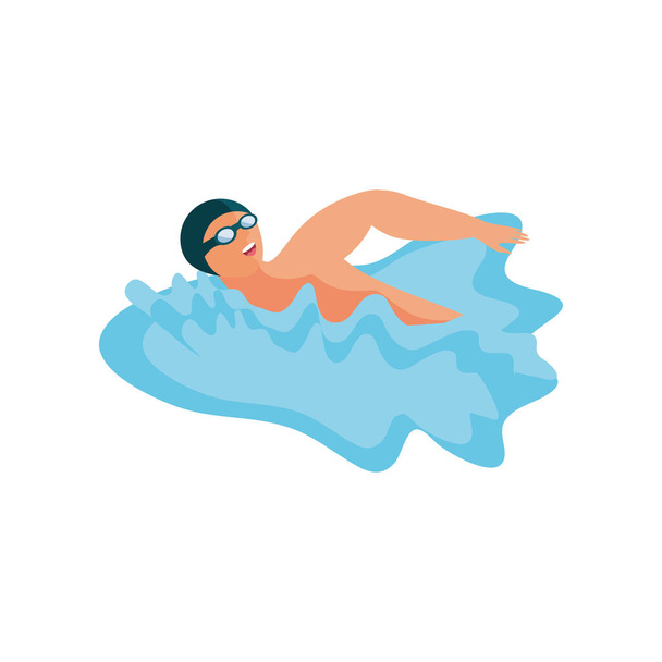 κολυμβητής σε λευκό φόντο - Διάνυσμα, εικόνα
