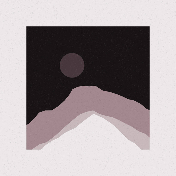 bunte felsige Berge Silhouette Kunst Logo Design Illustration  - Vektor, Bild