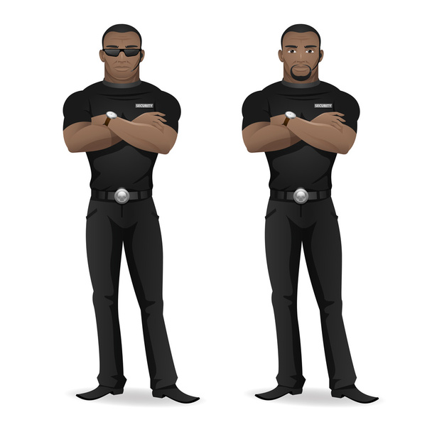 黒人男性のナイトクラブの警備員 - ベクター画像