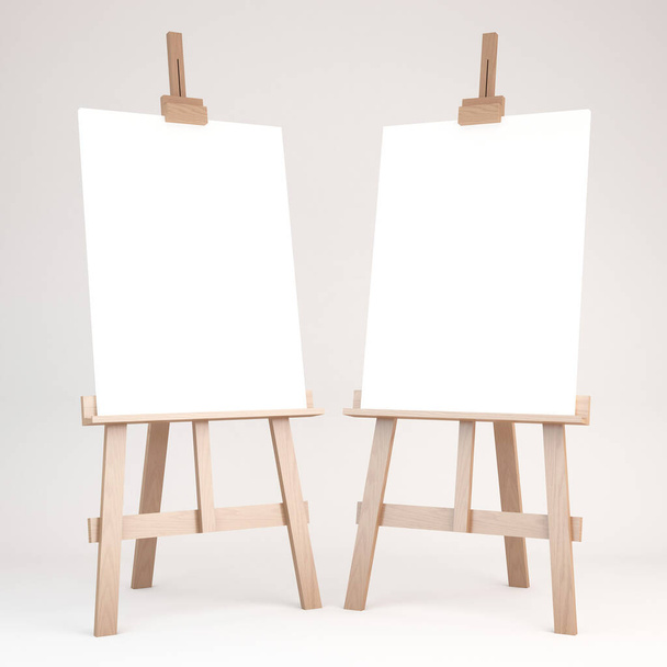 3d rendering of a wooden easel - Photo, Image