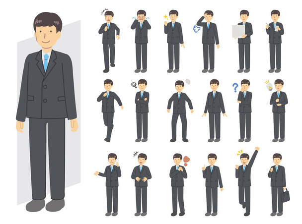 Men in suit illustration set - Vector, Image