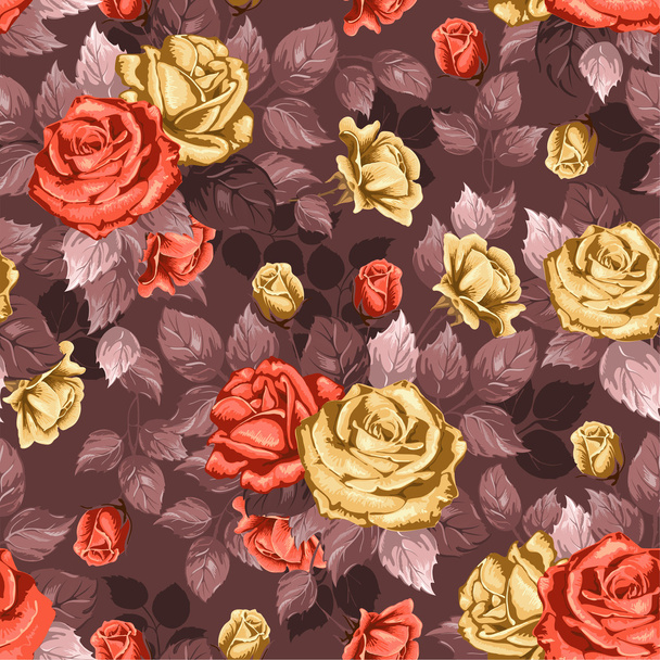 Rose. Seamless background. - Vector, Imagen