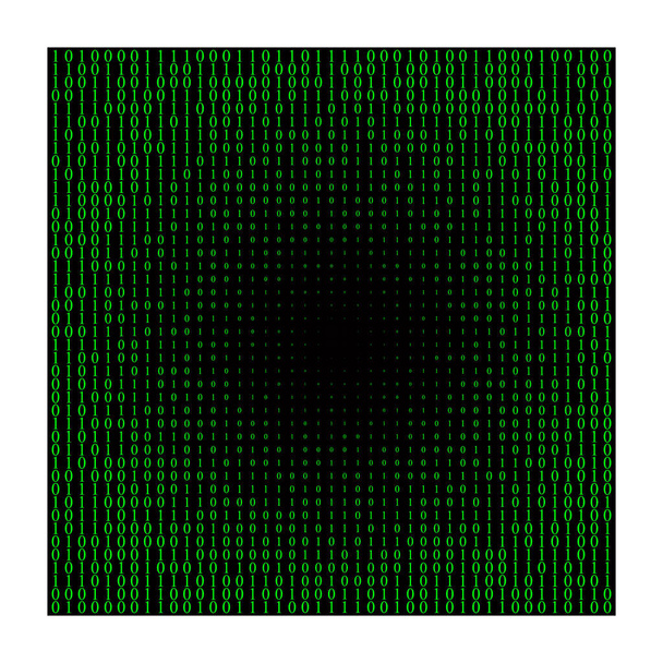 Streaming codice binario sfondo vettoriale illustrazione. Matrice dei dati. - Vettoriali, immagini