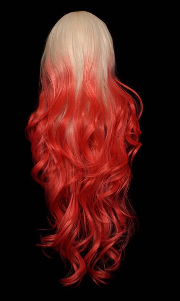 Blond and Orange Ombre Wig on Mannequin head - Φωτογραφία, εικόνα