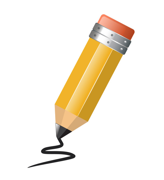 Bright simple pencil drawing on white background - Vector, imagen