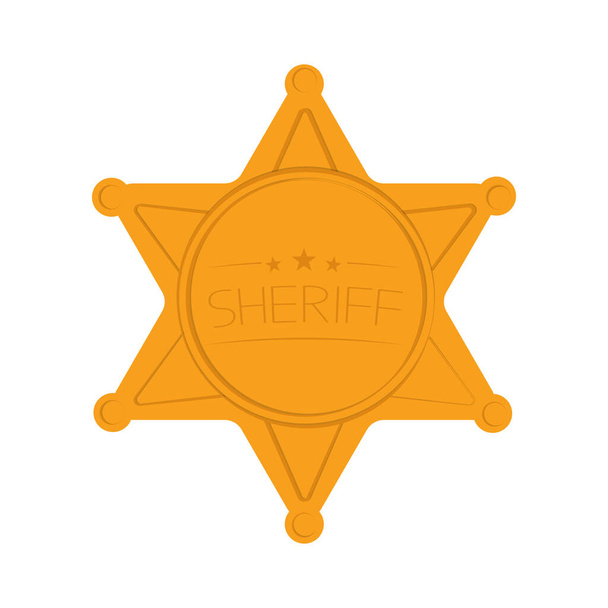 Зірка шерифів ізольована на білому тлі. Векторна ілюстрація
. - Вектор, зображення