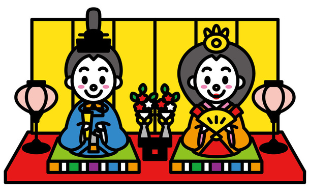 日本のひな祭りひなまつり - ベクター画像