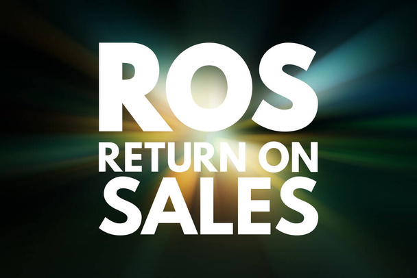 ROS - Return On Sales akronym, business concept background - Fotografie, Obrázek