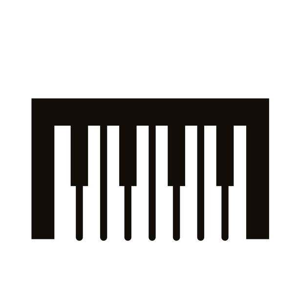 πιάνο μουσικό όργανο σιλουέτα στυλ εικονίδιο - Διάνυσμα, εικόνα