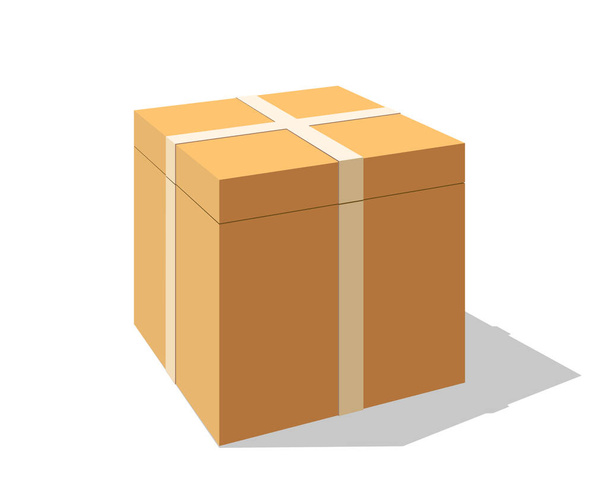 Open box in perspective view. Carton gift box delivery package, open box. - Vector, Image