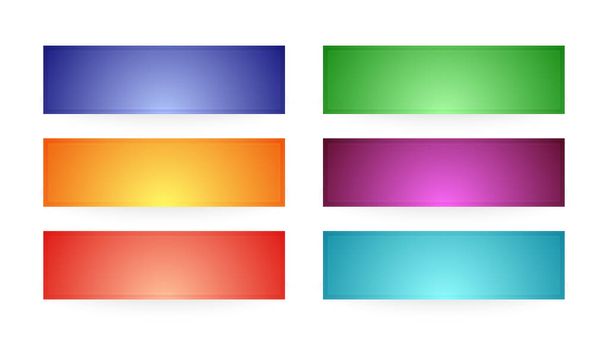 Σύνολο έξι μοντέρνα πολύχρωμα κουμπιά - Διάνυσμα, εικόνα