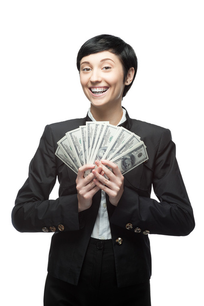 business woman holding money - Zdjęcie, obraz