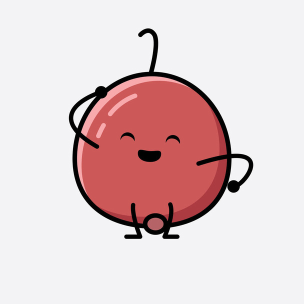 An illustration of Cute Hackberry Fruit Mascot Vector Character - Vetor, Imagem
