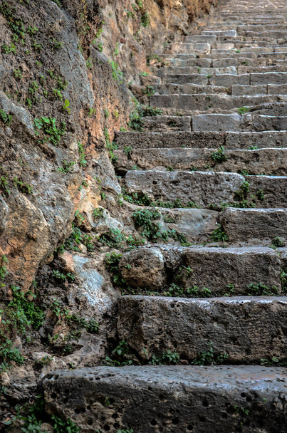 stairs, backgrounds, nature, steps, stone, stone wall - Zdjęcie, obraz