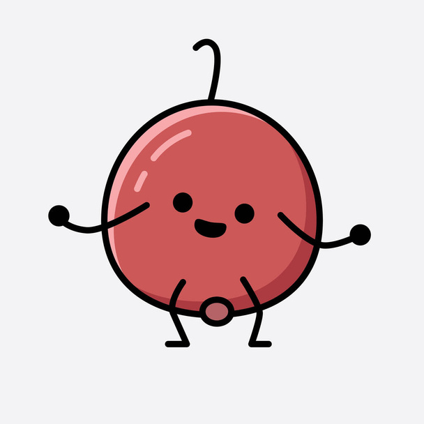 Un'illustrazione di Carino Hackberry frutta mascotte personaggio vettoriale - Vettoriali, immagini