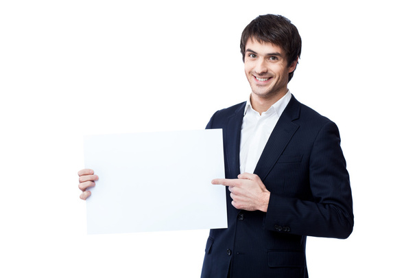 Businessman holding blank - Foto, afbeelding
