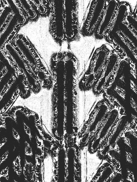 Détresse vieille rouille pelée, texture vectorielle en métal rayé avec de la peinture fissurée. Illustration EPS8. Fond grunge noir et blanc
. - Vecteur, image