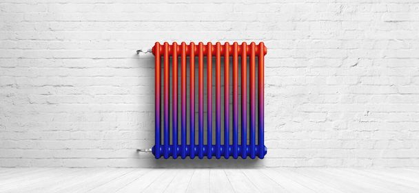 radiateur classique devant le fond - Illustration 3D - Photo, image