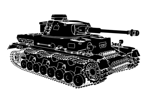 silhueta equipamento militar tanque vetor
 - Vetor, Imagem