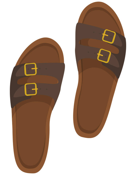 Brown mens sandals. - ベクター画像