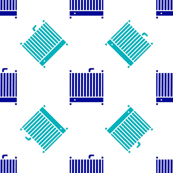 Azul coche radiador sistema de refrigeración icono aislado patrón sin costura sobre fondo blanco. Ilustración vectorial
. - Vector, Imagen