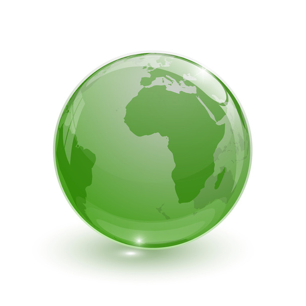 globo de vidrio mapa de la tierra 3d verde
 - Vector, imagen