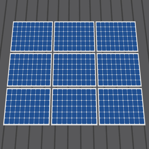 крыша с солнечными панелями - векторная иллюстрация
 - Вектор,изображение