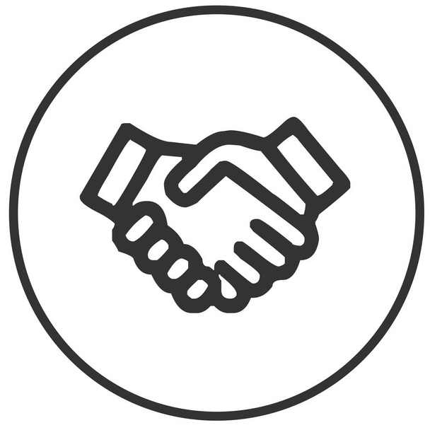 Shake Hand Business Deal Icon Vector Illustration - Vector, Image