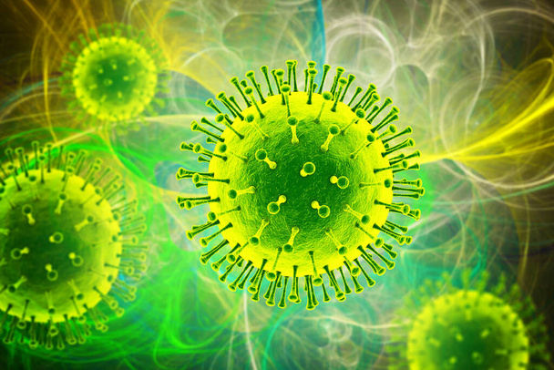 Human pathogenic virus, 3D illustration - Photo, Image