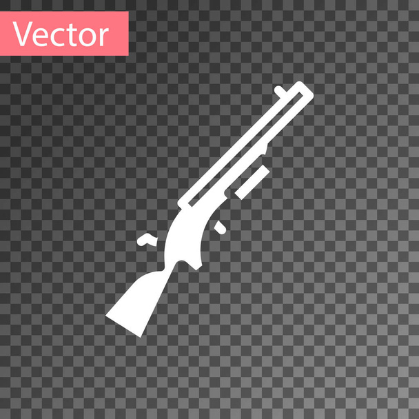 Icono de escopeta blanca aislado sobre fondo transparente. Pistola de caza. Vector
. - Vector, Imagen