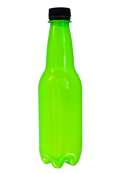 Green plastic bottles - Foto, Imagen