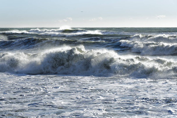 Καταιγίδα που χτυπά τις Τυρρηνικές ακτές στη Μεσόγειο, - Φωτογραφία, εικόνα