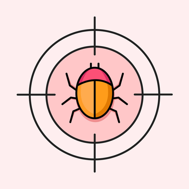 Bug virus malware sur l'icône du réseau - Vecteur, image