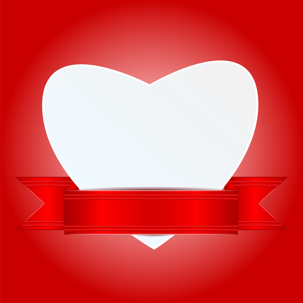 background for Valentine's Day.white paper heart decorated with - Vector, Image
